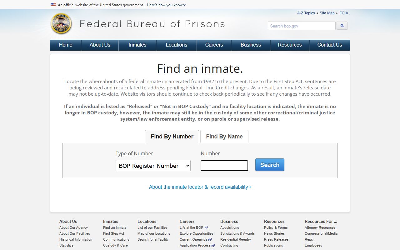 Federal BOP inmate locator for Camden County released inmates search