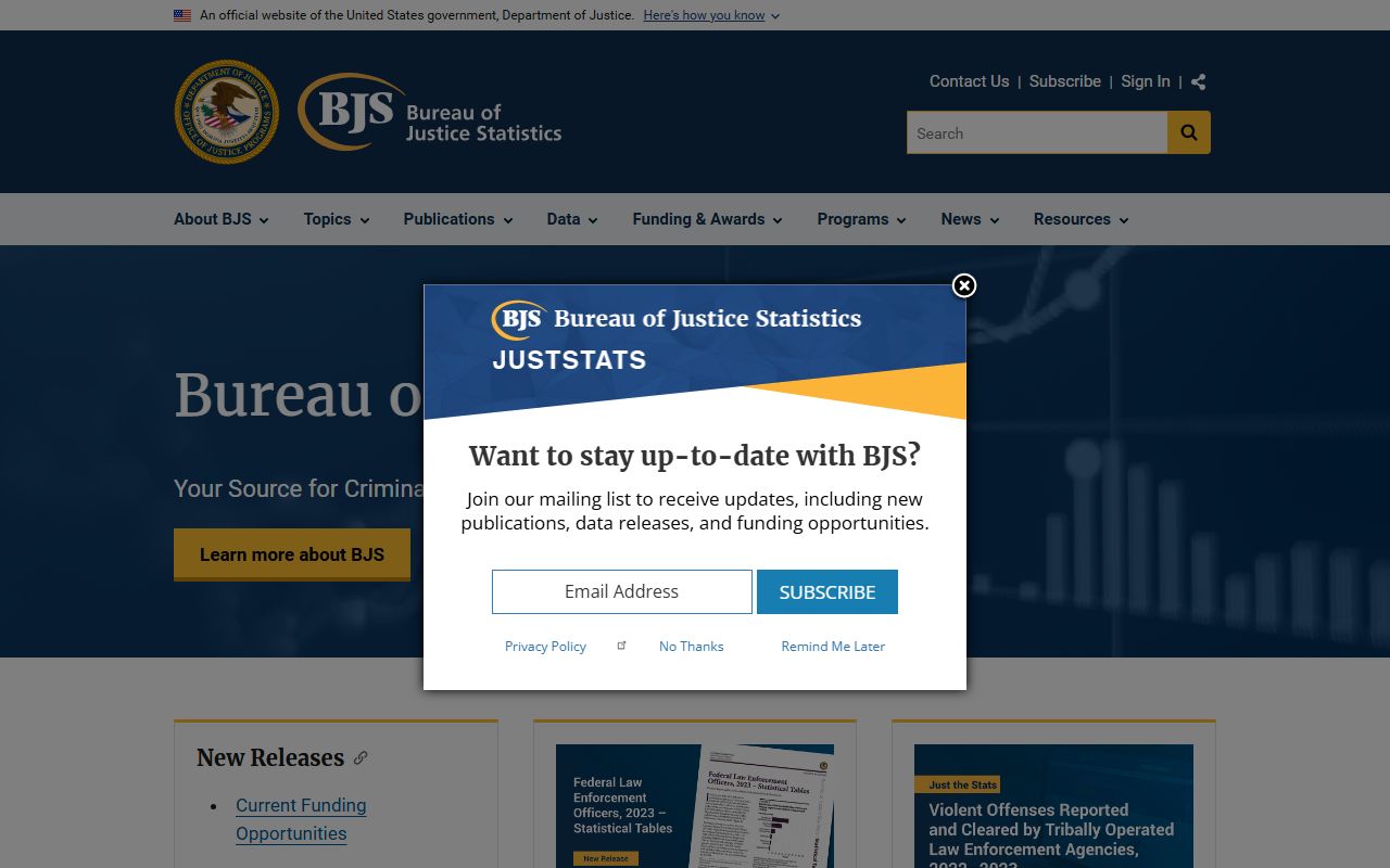 Bureau of Justice Statistics site for national jail context behind Camden County inmate population